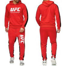 Load image into Gallery viewer, UFC Sweatshirts Sets European Code Ultimate Fighting Letter Print Sweater &amp; Sports Pants Two-piece Sports Casual Track Suit Men
