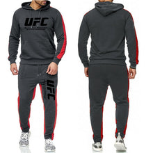 Load image into Gallery viewer, UFC Sweatshirts Sets European Code Ultimate Fighting Letter Print Sweater &amp; Sports Pants Two-piece Sports Casual Track Suit Men