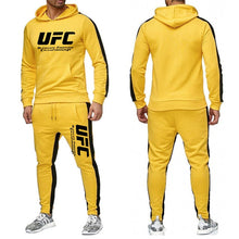 Load image into Gallery viewer, UFC Sweatshirts Sets European Code Ultimate Fighting Letter Print Sweater &amp; Sports Pants Two-piece Sports Casual Track Suit Men