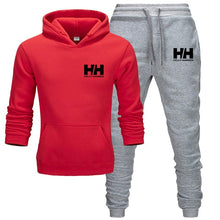 Load image into Gallery viewer, Goldfly print Tracksuit Fashion Men Brand HH Sportswear 2 Piece Sets All Cotton Fleece Thick hoodie+Pants Sporting Suit