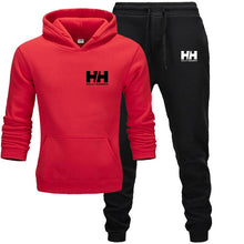Load image into Gallery viewer, Goldfly print Tracksuit Fashion Men Brand HH Sportswear 2 Piece Sets All Cotton Fleece Thick hoodie+Pants Sporting Suit