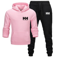 Load image into Gallery viewer, Goldfly print Tracksuit Fashion Men Brand HH Sportswear 2 Piece Sets All Cotton Fleece Thick hoodie+Pants Sporting Suit