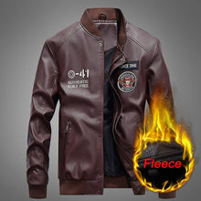 Load image into Gallery viewer, New Autumn Winter Motorcycle Leather Jacket Men Windbreaker Hooded PU Jackets Male Outwear Warm PU Baseball Jackets Size S-4XL